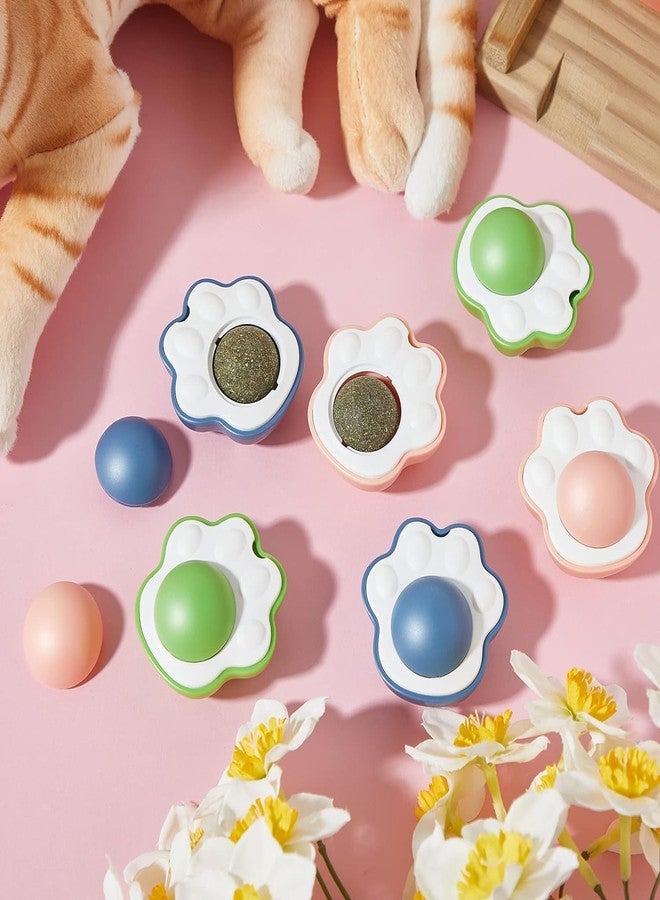 KittuPet لعبة كرة النعناع البري للقطط من كيتو بيت، لعبة تفاعلية للقطط، كرة نعناع بري دوارة على شكل مخلب، لعبة مضغ لتنظيف أسنان القطط الصغيرة، مكافآت جدارية للقطط لللعق (بالمخلب). - Image 1